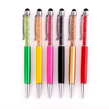 Hot-sale 2 in 1 Stylus Crystal Aluminum Metal Ballpoint Pen Gem Fills Crystal Stylus Ball Pen With Customize Logo